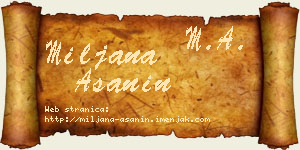 Miljana Ašanin vizit kartica